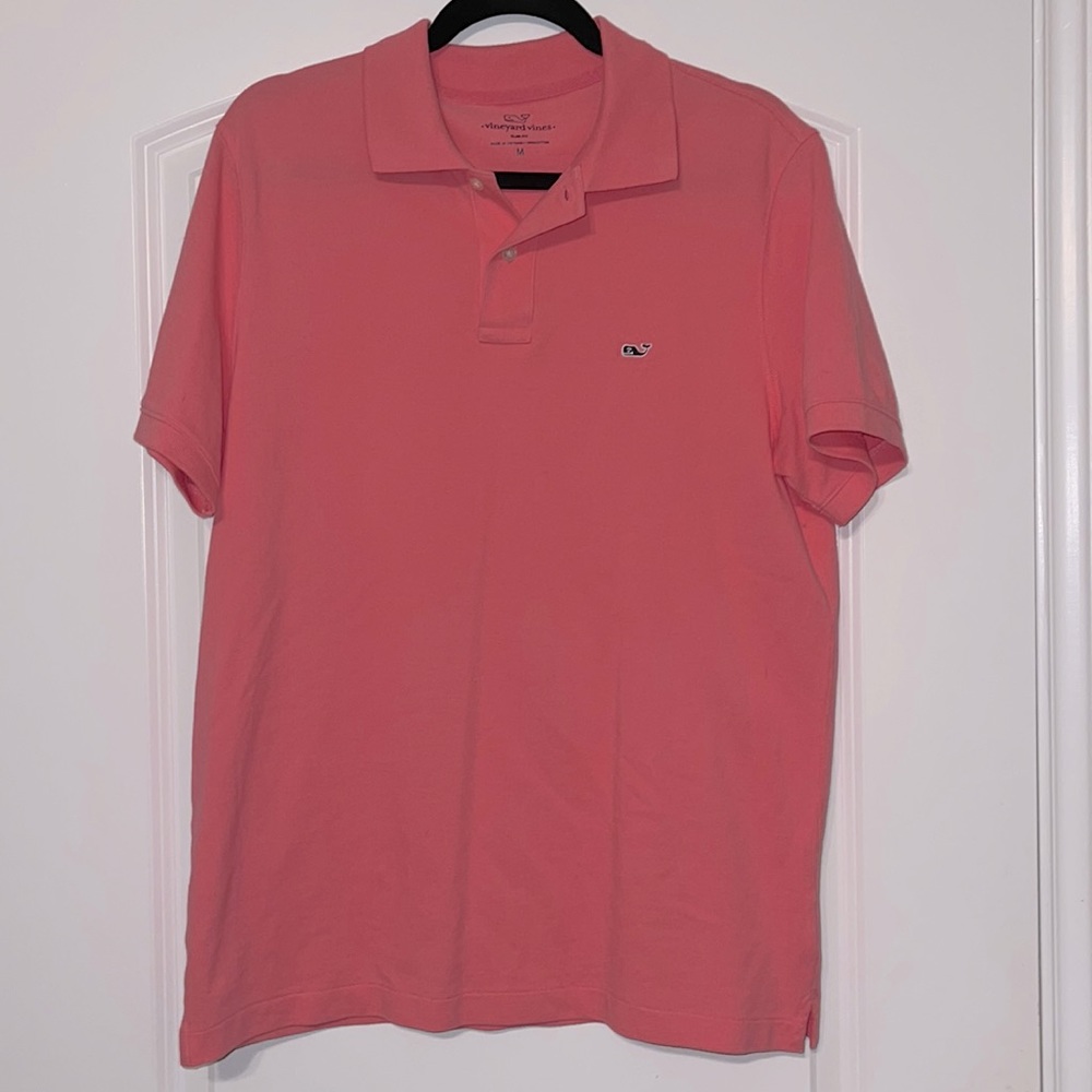 Mens pink vineyard vine polo